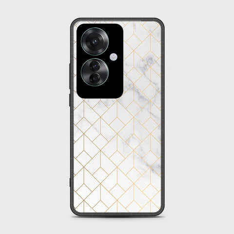 Oppo Reno 11F 5G Cover- White Marble Series 2 - HQ Ultra Shine Premium Infinity Glass Soft Silicon Borders Case