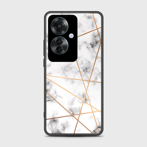 Oppo Reno 11F 5G Cover- White Marble Series 2 - HQ Ultra Shine Premium Infinity Glass Soft Silicon Borders Case