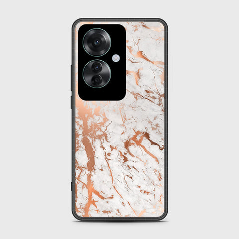 Oppo Reno 11F 5G Cover- White Marble Series 2 - HQ Ultra Shine Premium Infinity Glass Soft Silicon Borders Case