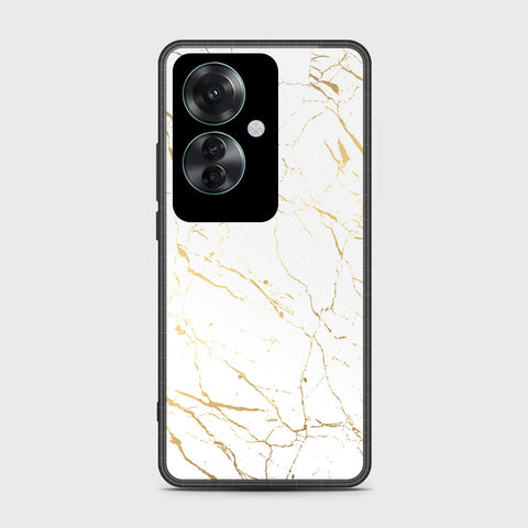 Oppo Reno 11F 5G Cover- White Marble Series 2 - HQ Ultra Shine Premium Infinity Glass Soft Silicon Borders Case