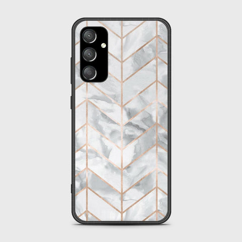 Samsung Galaxy A35 Cover- White Marble Series 2 - HQ Ultra Shine Premium Infinity Glass Soft Silicon Borders Case