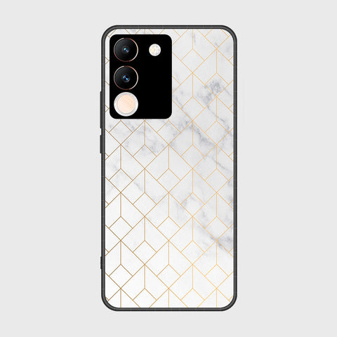 Vivo Y200 Cover- White Marble Series 2 - HQ Ultra Shine Premium Infinity Glass Soft Silicon Borders Case