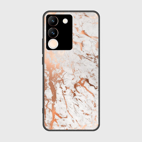 Vivo Y200 Cover- White Marble Series 2 - HQ Ultra Shine Premium Infinity Glass Soft Silicon Borders Case