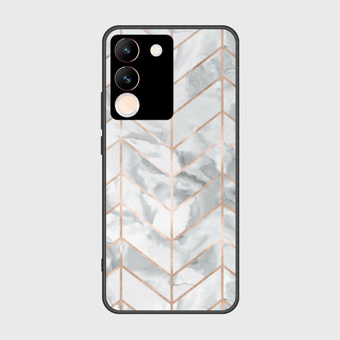 Vivo Y200 Cover- White Marble Series 2 - HQ Ultra Shine Premium Infinity Glass Soft Silicon Borders Case