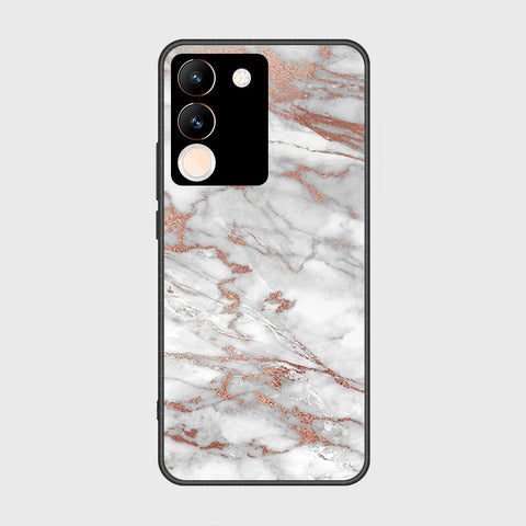 Vivo Y200 Cover- White Marble Series 2 - HQ Ultra Shine Premium Infinity Glass Soft Silicon Borders Case