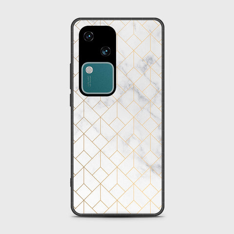 Vivo V30 Cover- White Marble Series 2 - HQ Ultra Shine Premium Infinity Glass Soft Silicon Borders Case