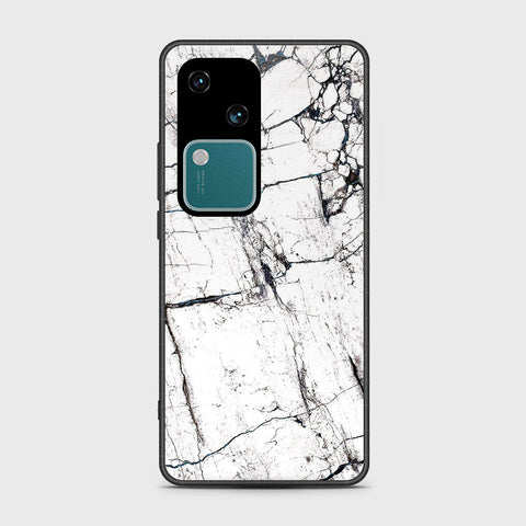 Vivo V30 Cover- White Marble Series 2 - HQ Ultra Shine Premium Infinity Glass Soft Silicon Borders Case