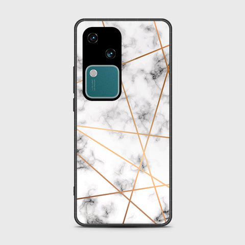 Vivo V30 Cover- White Marble Series 2 - HQ Ultra Shine Premium Infinity Glass Soft Silicon Borders Case