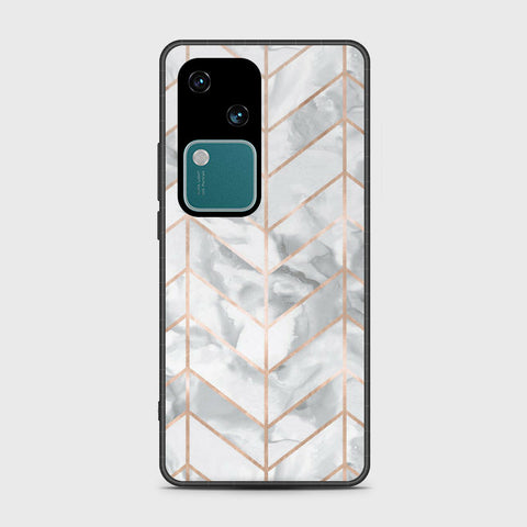 Vivo V30 Cover- White Marble Series 2 - HQ Ultra Shine Premium Infinity Glass Soft Silicon Borders Case