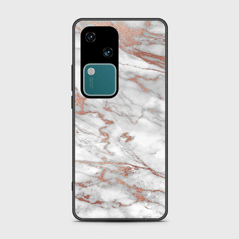 Vivo V30 Cover- White Marble Series 2 - HQ Ultra Shine Premium Infinity Glass Soft Silicon Borders Case