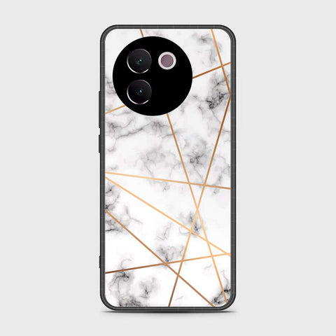 Vivo V30e Cover- White Marble Series 2 - HQ Ultra Shine Premium Infinity Glass Soft Silicon Borders Case