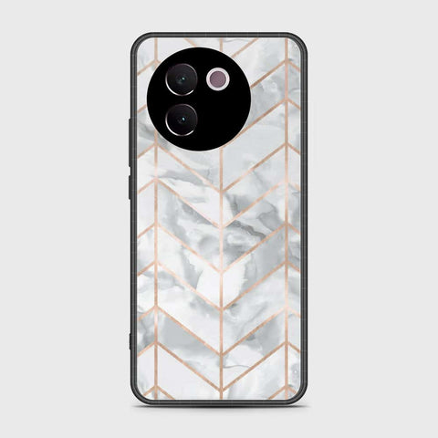 Vivo V30e Cover- White Marble Series 2 - HQ Ultra Shine Premium Infinity Glass Soft Silicon Borders Case