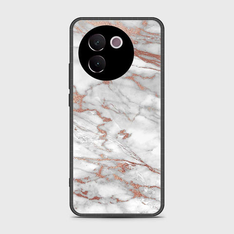 Vivo V30e Cover- White Marble Series 2 - HQ Ultra Shine Premium Infinity Glass Soft Silicon Borders Case