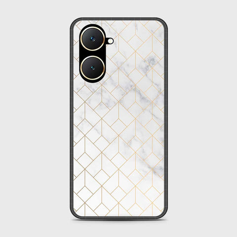 Vivo Y03t Cover- White Marble Series 2 - HQ Ultra Shine Premium Infinity Glass Soft Silicon Borders Case