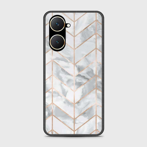 Vivo Y03t Cover- White Marble Series 2 - HQ Ultra Shine Premium Infinity Glass Soft Silicon Borders Case