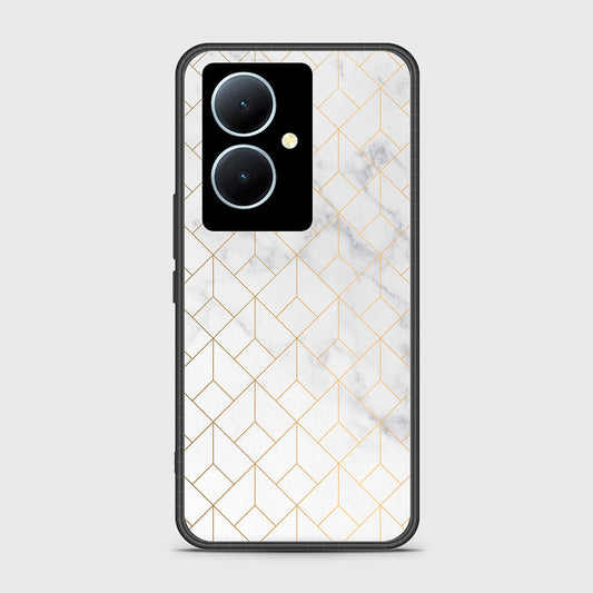 Vivo Y78 Cover - White Marble Series 2 - HQ Ultra Shine Premium Infinity Glass Soft Silicon Borders Case