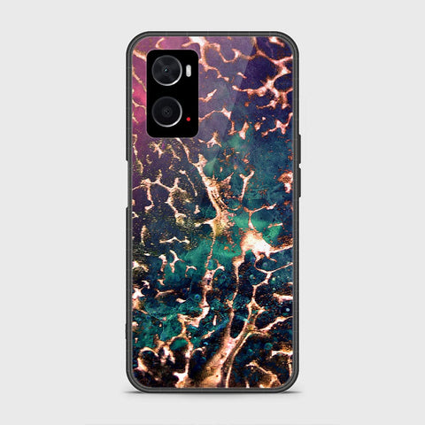 Oppo A96 4G Cover- Colorful Marble Series - HQ Ultra Shine Premium Infinity Glass Soft Silicon Borders Case