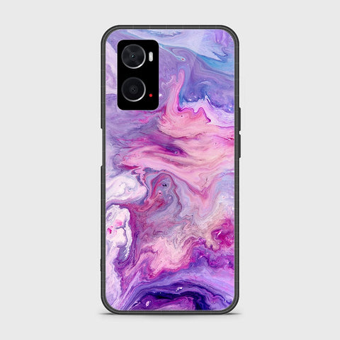 Oppo A96 4G Cover- Colorful Marble Series - HQ Ultra Shine Premium Infinity Glass Soft Silicon Borders Case