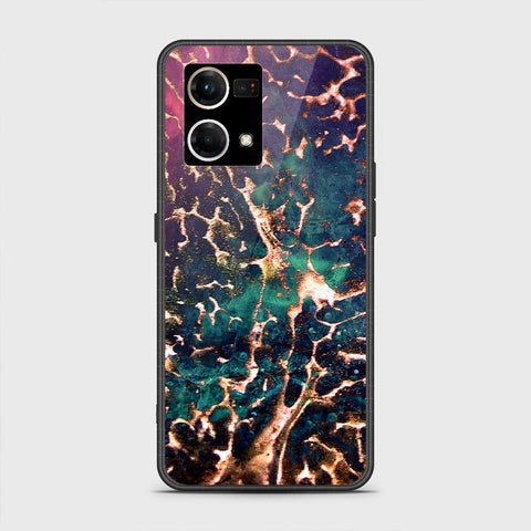 Oppo Reno 7 4G Cover - Colorful Marble Series - HQ Ultra Shine Premium Infinity Glass Soft Silicon Borders Case