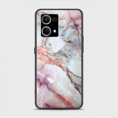 Oppo Reno 7 4G Cover - Colorful Marble Series - HQ Ultra Shine Premium Infinity Glass Soft Silicon Borders Case