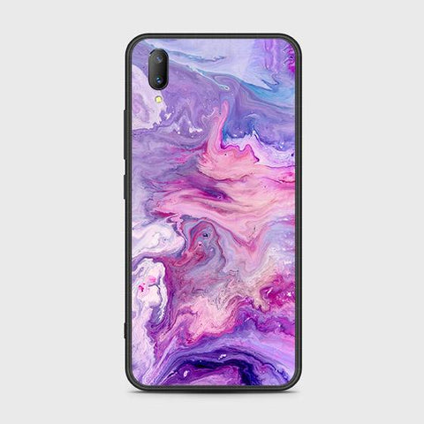 Vivo V11 Cover - Colorful Marble Series - HQ Ultra Shine Premium Infinity Glass Soft Silicon Borders Case