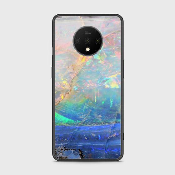 OnePlus 7T Cover - Colorful Marble Series - D360 - HQ Ultra Shine Premium Infinity Glass Soft Silicon Borders Case ( Fast Delivery )