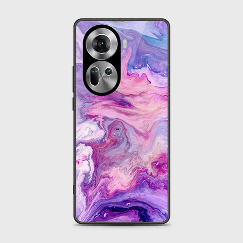 Oppo Reno 11 5G Cover- Colorful Marble Series - HQ Ultra Shine Premium Infinity Glass Soft Silicon Borders Case