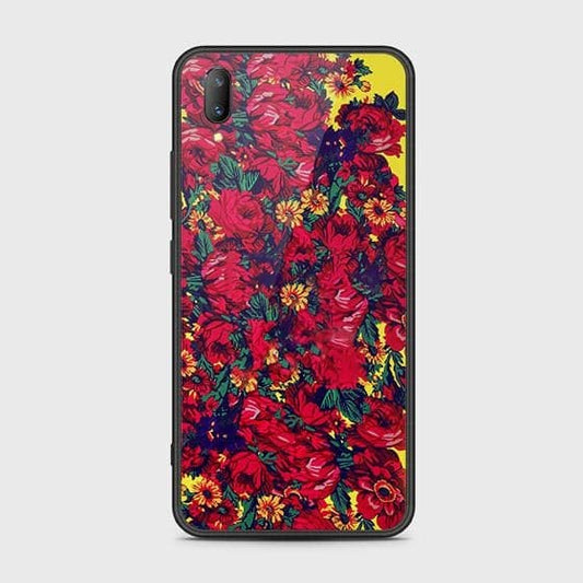 Vivo V11 Cover - Floral Series - HQ Ultra Shine Premium Infinity Glass Soft Silicon Borders Case