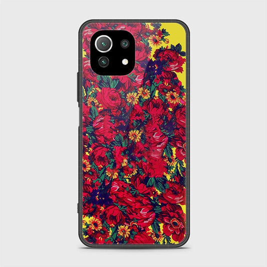 Xiaomi 11 Lite 5G NE Cover - Floral Series - HQ Ultra Shine Premium Infinity Glass Soft Silicon Borders Case