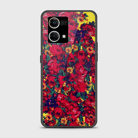 Oppo Reno 7 4G Cover - Floral Series - HQ Ultra Shine Premium Infinity Glass Soft Silicon Borders Case