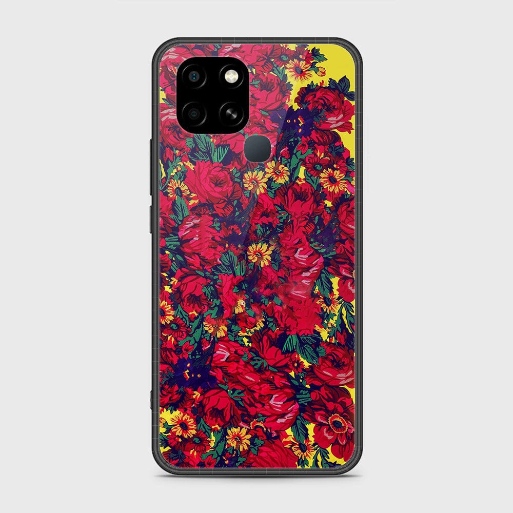 Infinix Smart 6 HD Cover- Floral Series - HQ Ultra Shine Premium Infinity Glass Soft Silicon Borders Case