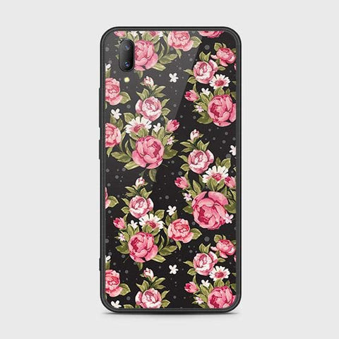 Vivo V11 Cover - Floral Series - HQ Ultra Shine Premium Infinity Glass Soft Silicon Borders Case