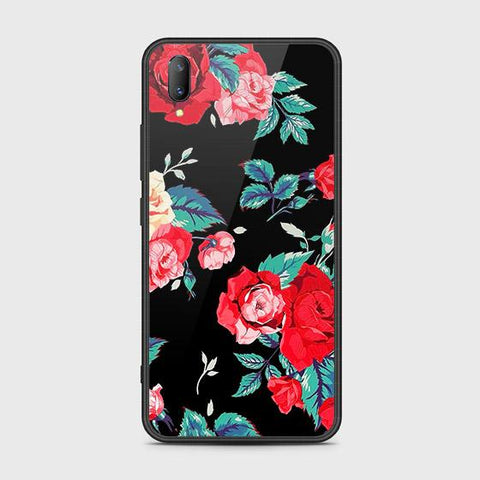 Vivo V11 Cover - Floral Series - HQ Ultra Shine Premium Infinity Glass Soft Silicon Borders Case