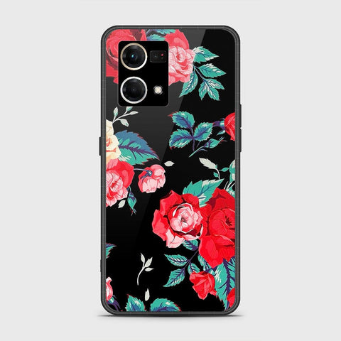 Oppo Reno 7 4G Cover - Floral Series - HQ Ultra Shine Premium Infinity Glass Soft Silicon Borders Case