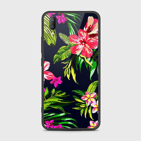 Vivo V11 Cover - Floral Series - HQ Ultra Shine Premium Infinity Glass Soft Silicon Borders Case