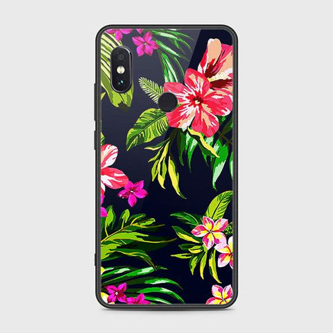 Xiaomi Redmi Note 5 AI Dual Camera Cover - Floral Series - HQ Ultra Shine Premium Infinity Glass Soft Silicon Borders Case