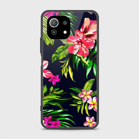 Xiaomi 11 Lite 5G NE Cover - Floral Series - HQ Ultra Shine Premium Infinity Glass Soft Silicon Borders Case