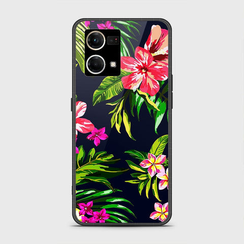 Oppo Reno 7 4G Cover - Floral Series - HQ Ultra Shine Premium Infinity Glass Soft Silicon Borders Case