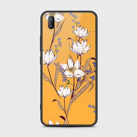 Vivo V11 Cover - Floral Series - HQ Ultra Shine Premium Infinity Glass Soft Silicon Borders Case