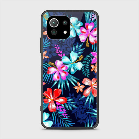 Xiaomi 11 Lite 5G NE Cover - Floral Series - HQ Ultra Shine Premium Infinity Glass Soft Silicon Borders Case