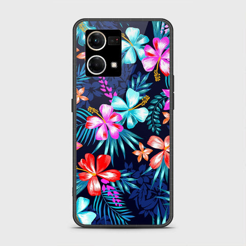 Oppo Reno 7 4G Cover - Floral Series - HQ Ultra Shine Premium Infinity Glass Soft Silicon Borders Case