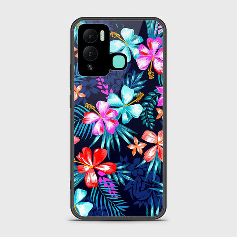 Infinix Hot 12 Play Cover- Floral Series - D46 - HQ Ultra Shine Premium Infinity Glass Soft Silicon Borders Case ( Fast Delivery )