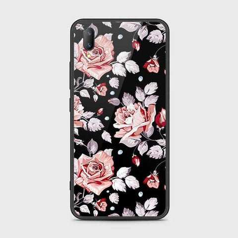 Vivo V11 Cover - Floral Series - HQ Ultra Shine Premium Infinity Glass Soft Silicon Borders Case