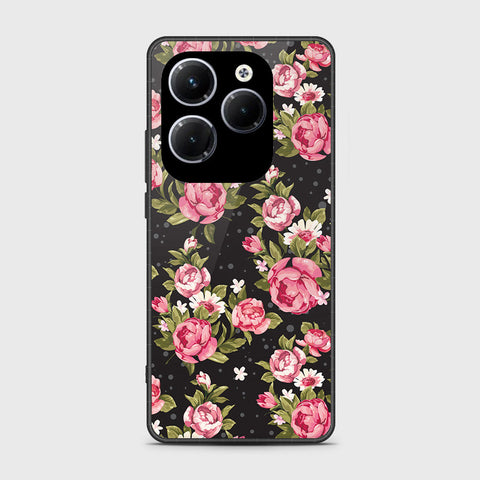 Infinix Hot 40 Cover- Floral Series - HQ Ultra Shine Premium Infinity Glass Soft Silicon Borders Case