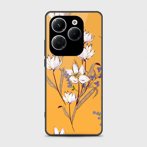 Infinix Hot 40 Cover- Floral Series - HQ Ultra Shine Premium Infinity Glass Soft Silicon Borders Case