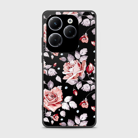 Infinix Hot 40 Cover- Floral Series - HQ Ultra Shine Premium Infinity Glass Soft Silicon Borders Case