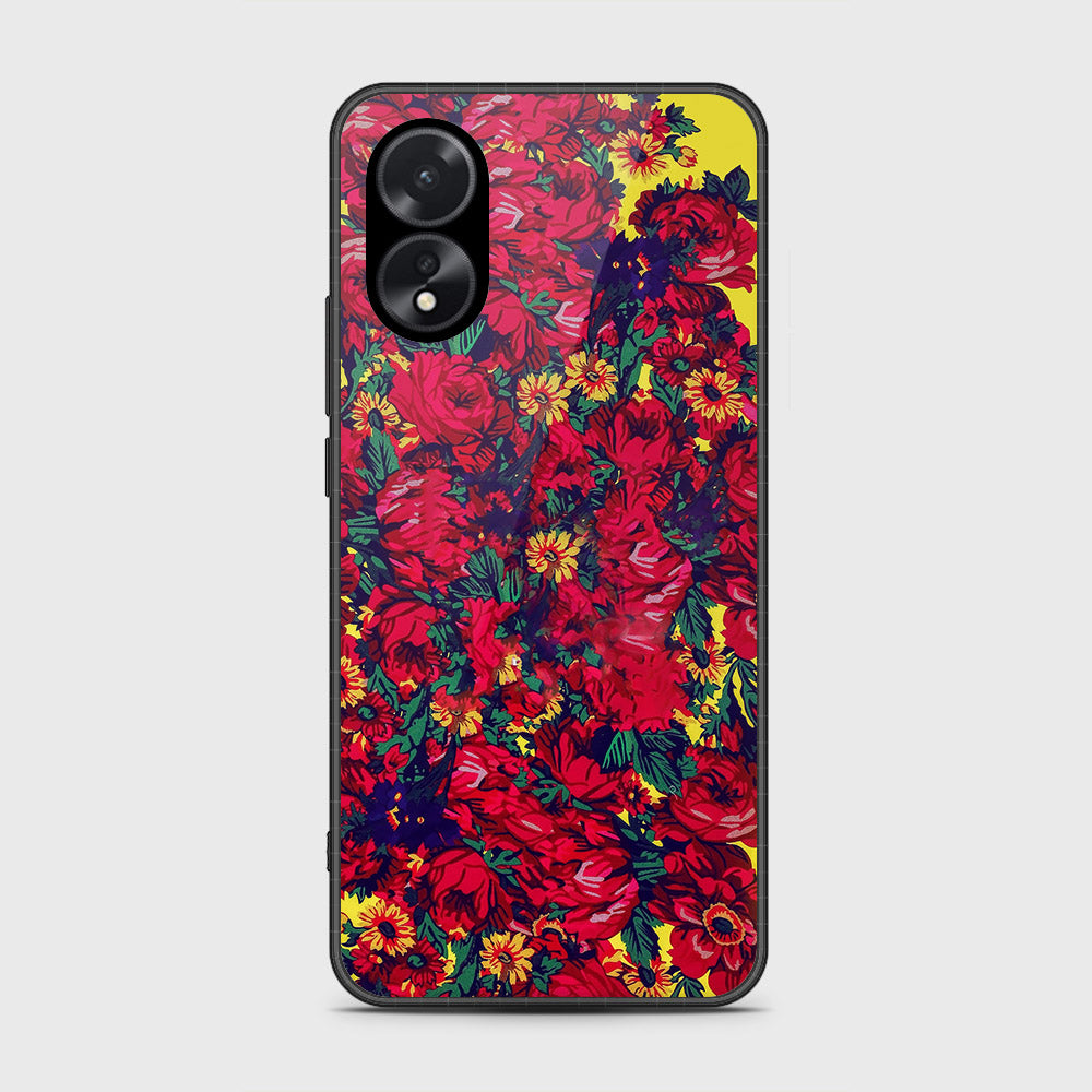 Oppo A38 Cover- Floral Series - HQ Ultra Shine Premium Infinity Glass Soft Silicon Borders Case