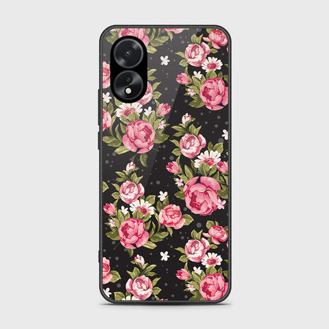 Oppo A38 Cover- Floral Series - HQ Ultra Shine Premium Infinity Glass Soft Silicon Borders Case