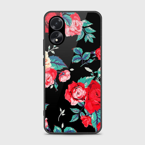 Oppo A38 Cover- Floral Series - HQ Ultra Shine Premium Infinity Glass Soft Silicon Borders Case