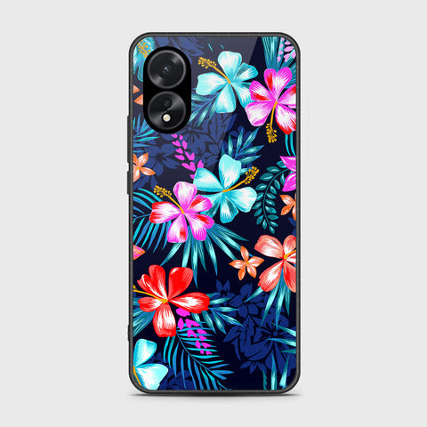 Oppo A38 Cover- Floral Series - HQ Ultra Shine Premium Infinity Glass Soft Silicon Borders Case